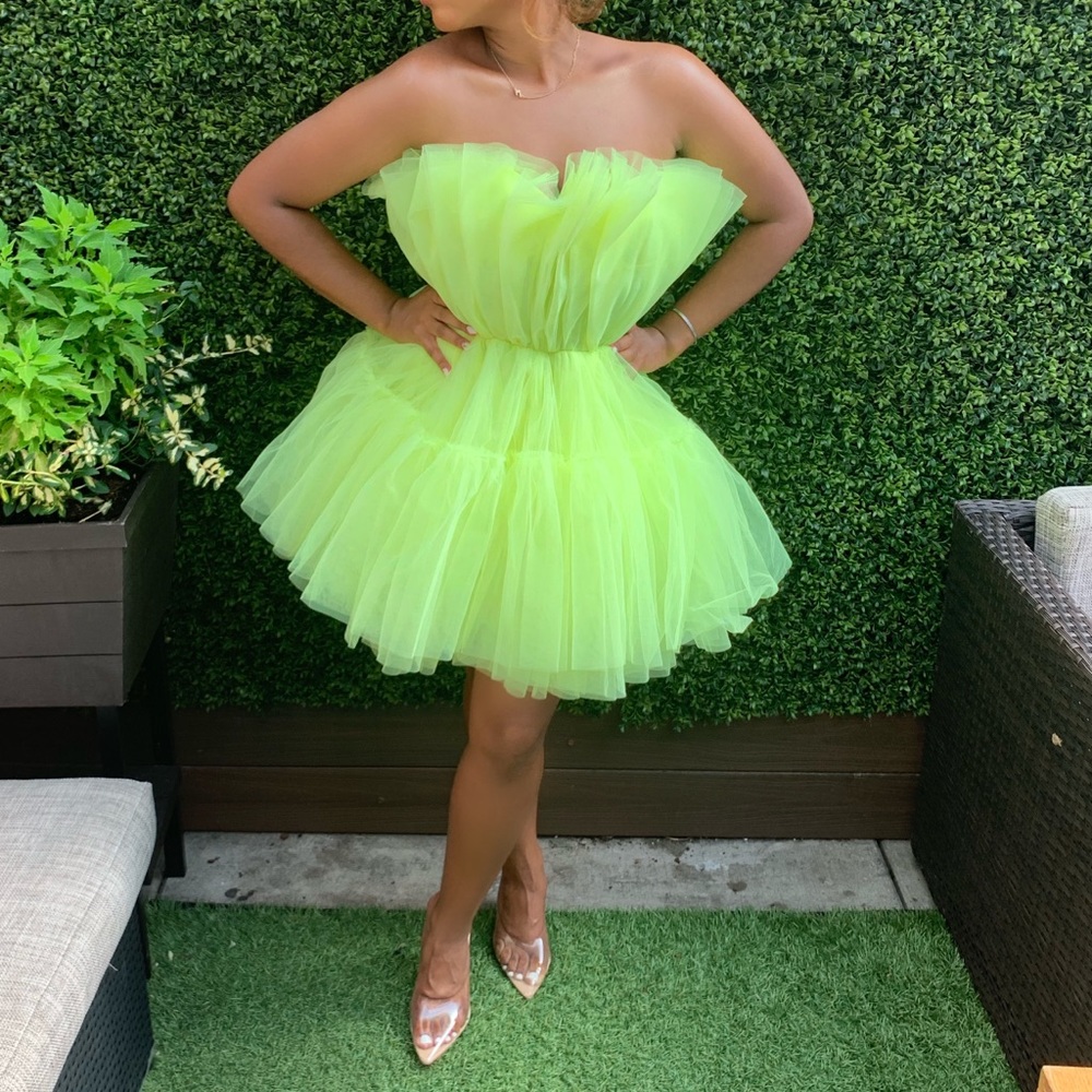 Lime Green Tulle Dress